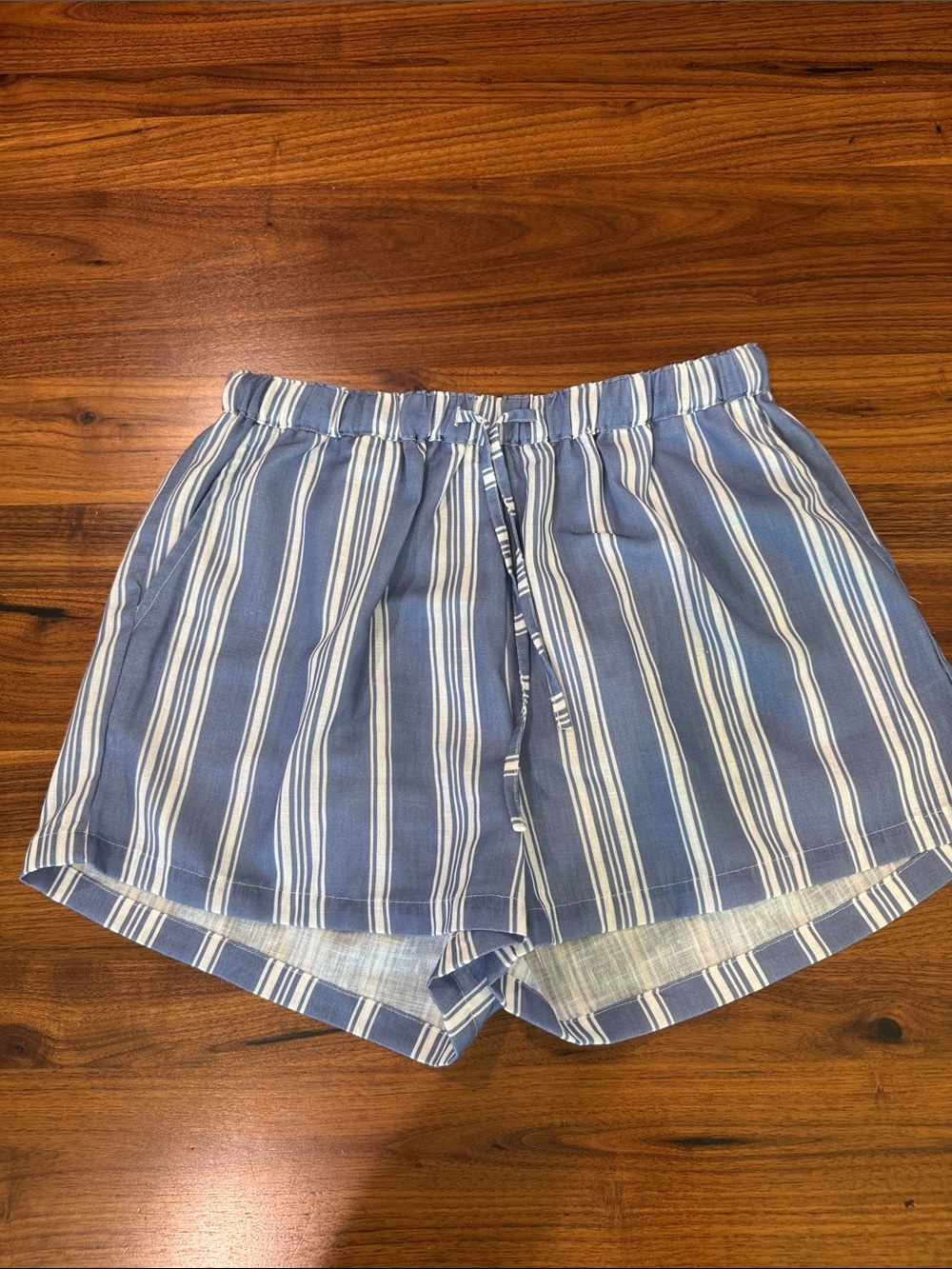 Wishlist Blue & White Striped High-Waist Shorts